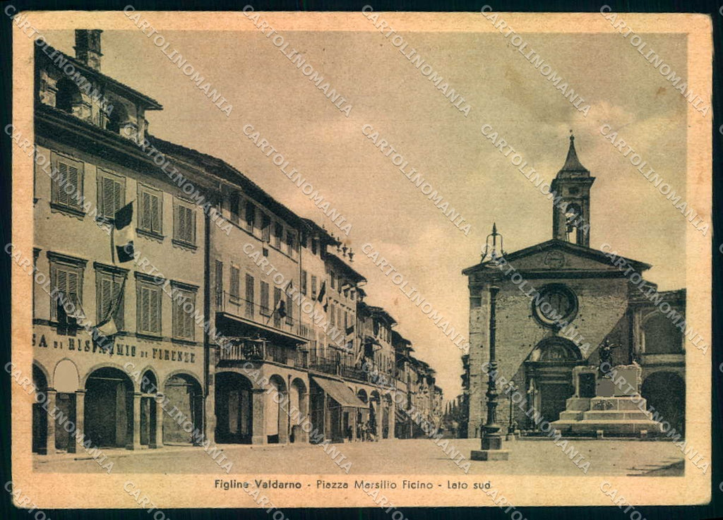 Firenze Figline Valdarno Chiesa Piazza Marsilio Ficino FG cartolina JK0192 – fronte