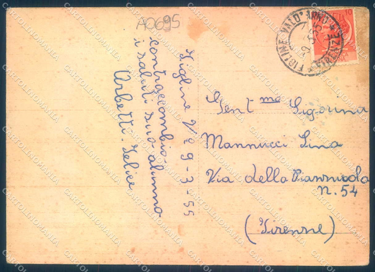 Firenze Figline Valdarno Chiesa Piazza Marsilio Ficino FG cartolina JK0192 – retro