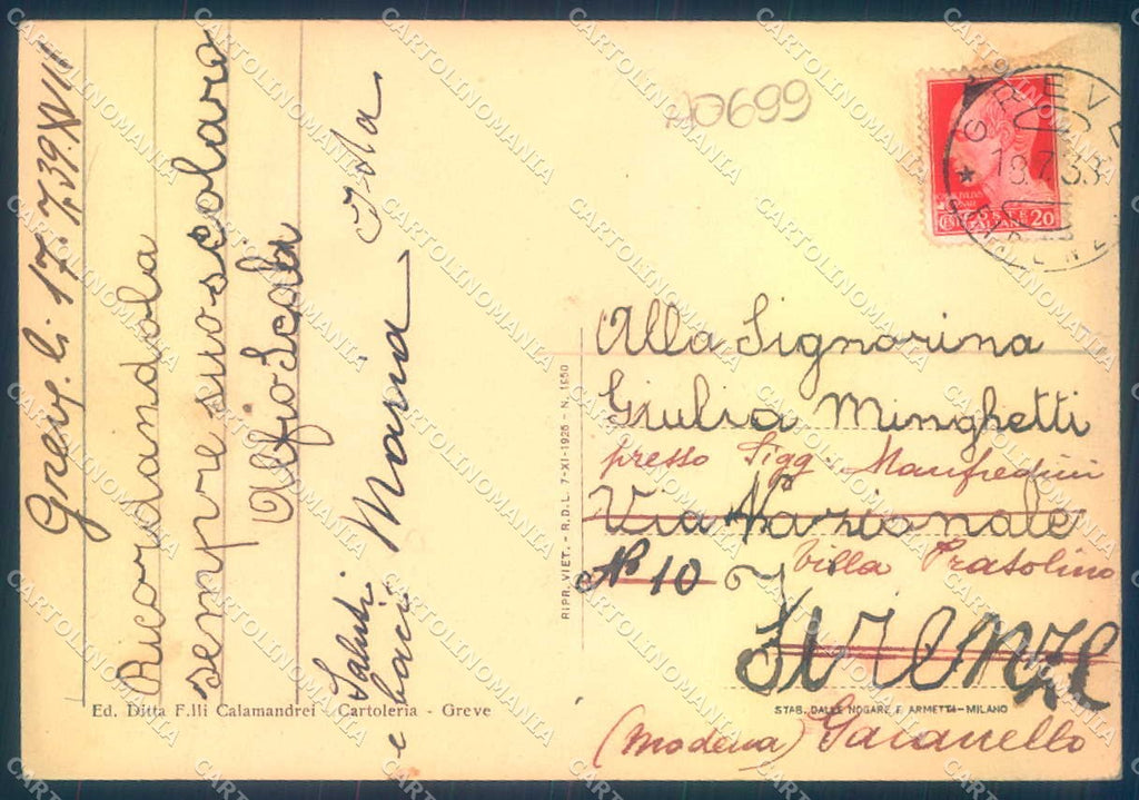 Firenze Greve Chianti Scuole FG cartolina JK0193 – retro