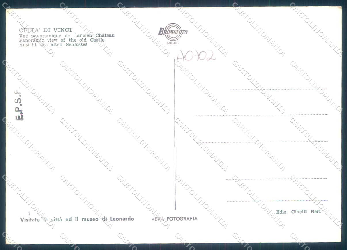 Firenze Vinci Chiesa PIEGA Foto FG cartolina JK0194 – retro