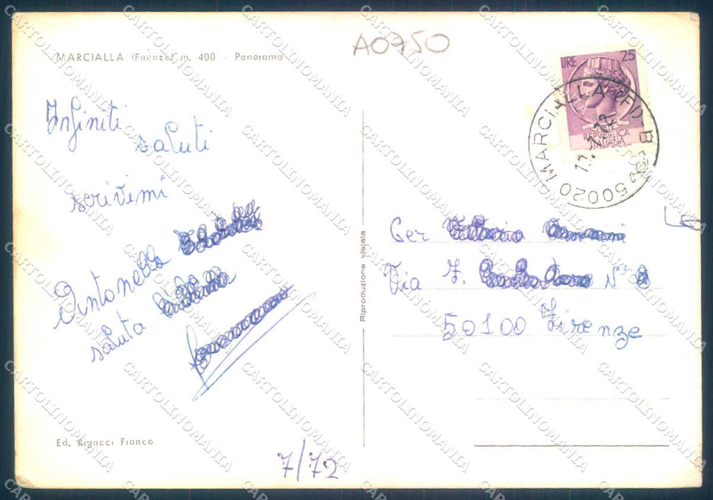 Firenze Certaldo Marcialla Foto FG cartolina JK0200 – retro