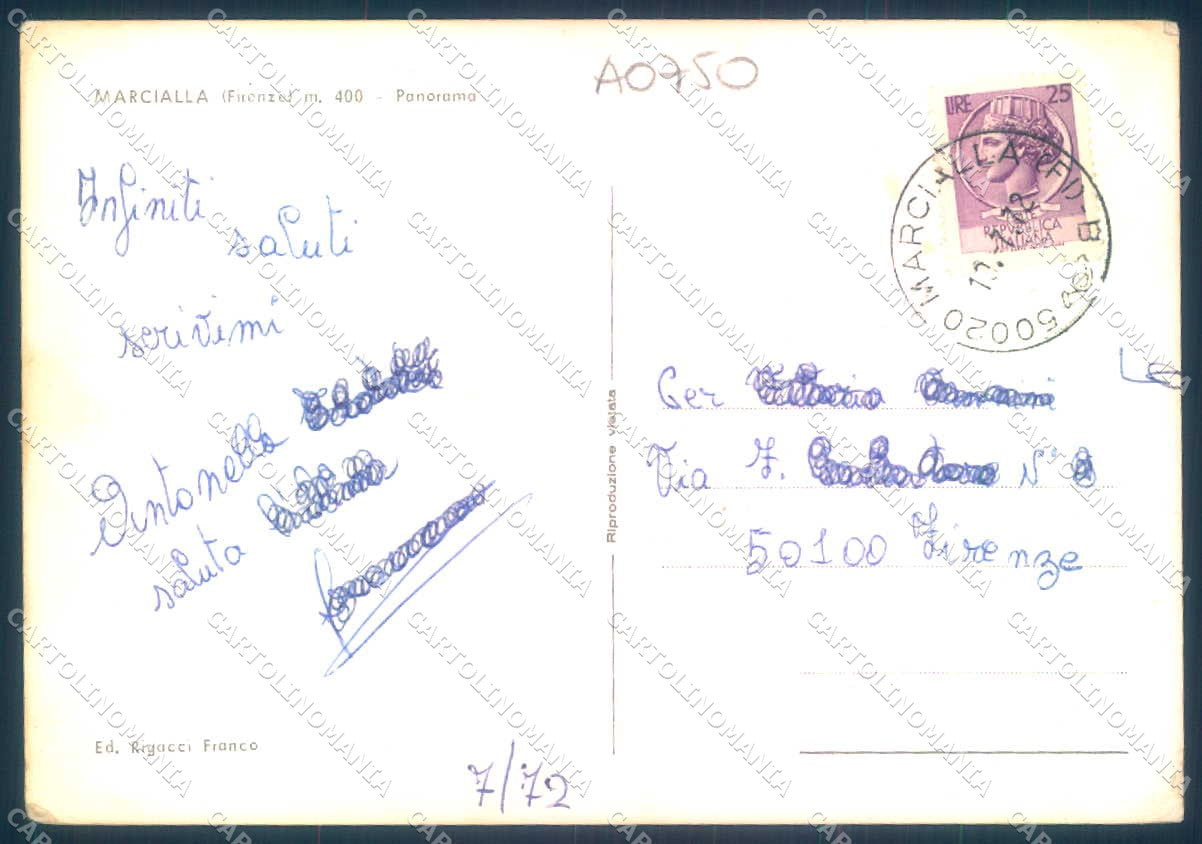 Firenze Certaldo Marcialla Foto FG cartolina JK0200 – retro