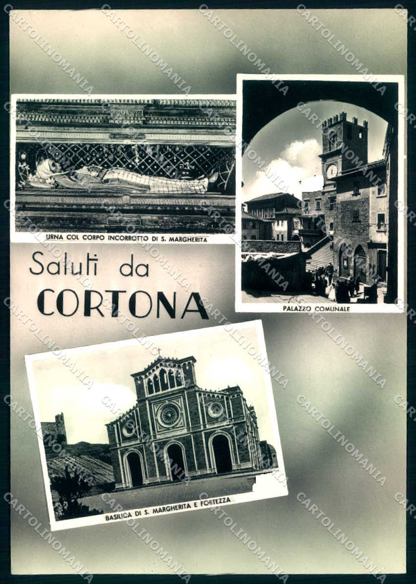 Arezzo Cortona Basilica Alterocca saluti da Foto FG cartolina JK0214 – fronte