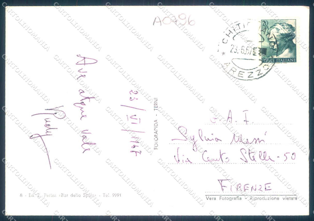 Arezzo Chitignano Castello Conti Ubertini Foto FG cartolina JK0217 – retro