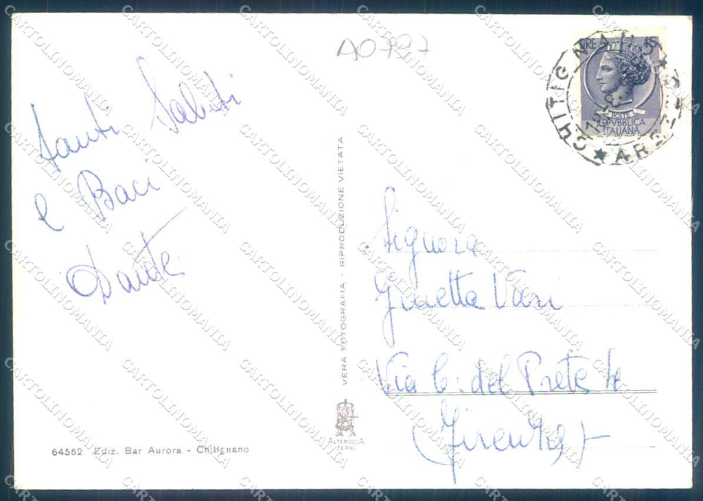 Arezzo Chitignano Chiesa Alterocca 64562 saluti da Foto FG cartolina JK0218 – retro