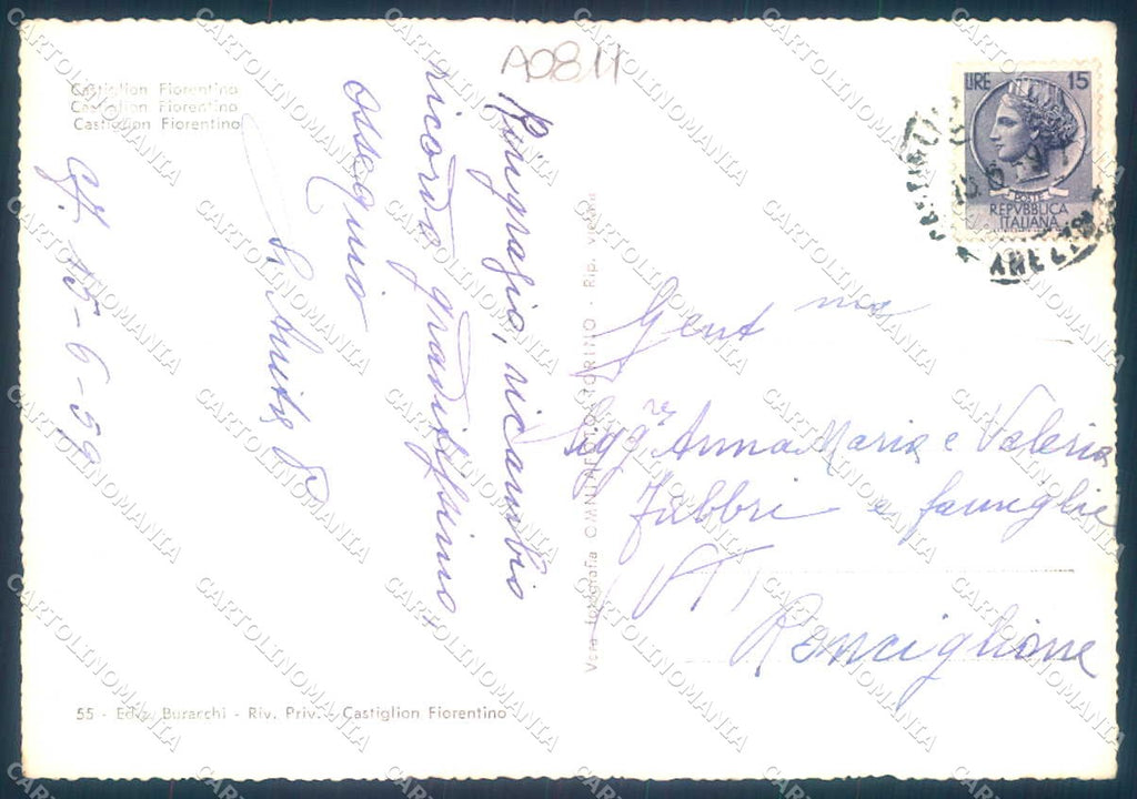 Arezzo Castiglion Fiorentino Chiesa della Collegiata Foto FG cartolina JK0222 – retro