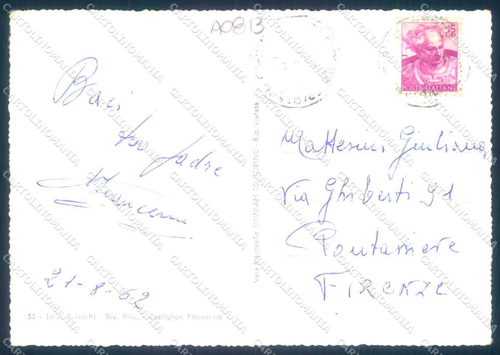 Arezzo Castiglion Fiorentino Chiesa della Collegiata Foto FG cartolina JK0223 – retro
