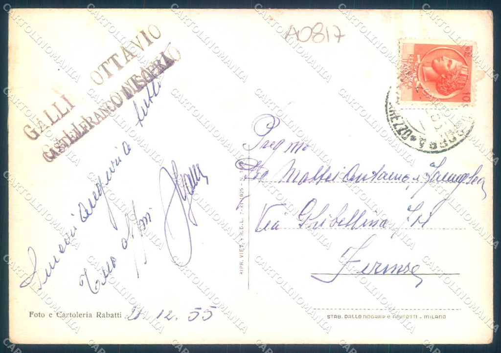 Arezzo Castelfranco di Sopra Ponte a Mandri ABRASA FG cartolina JK0224 – retro