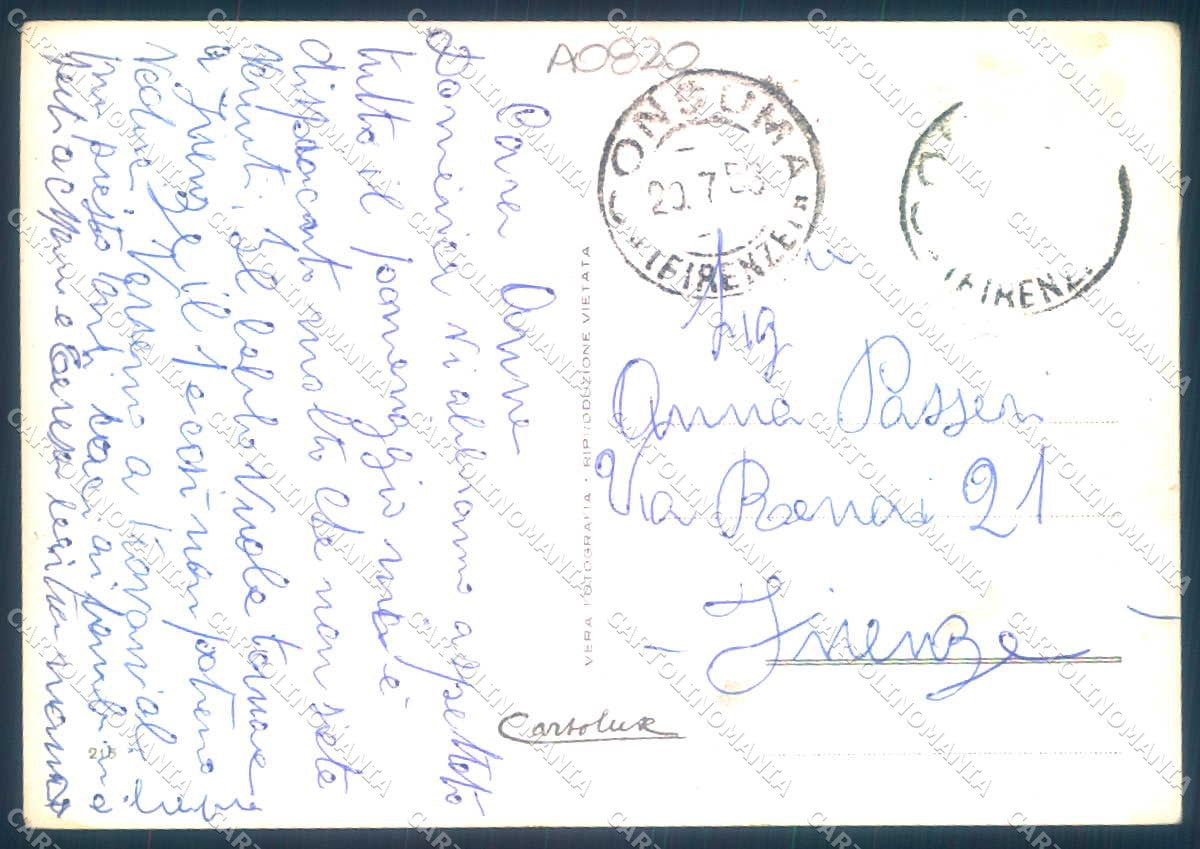Firenze Consuma Foto FG cartolina JK0227 – retro