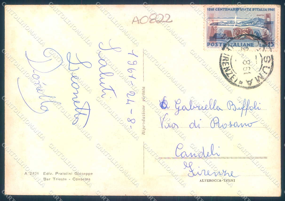 Firenze Consuma Chiesa San Domenico Alterocca 2321 saluti da FG cartolina JK0228 – retro