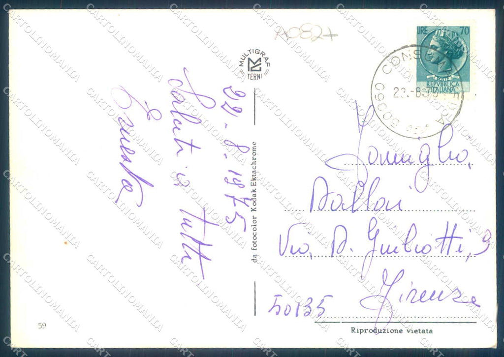 Firenze Consuma souvenir da FG cartolina JK0232 – retro
