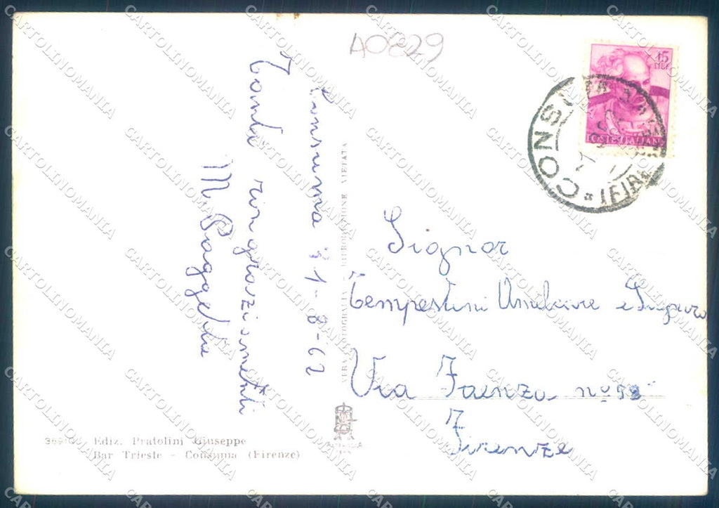 Firenze Consuma Alterocca 36910 Foto FG cartolina JK0234 – retro
