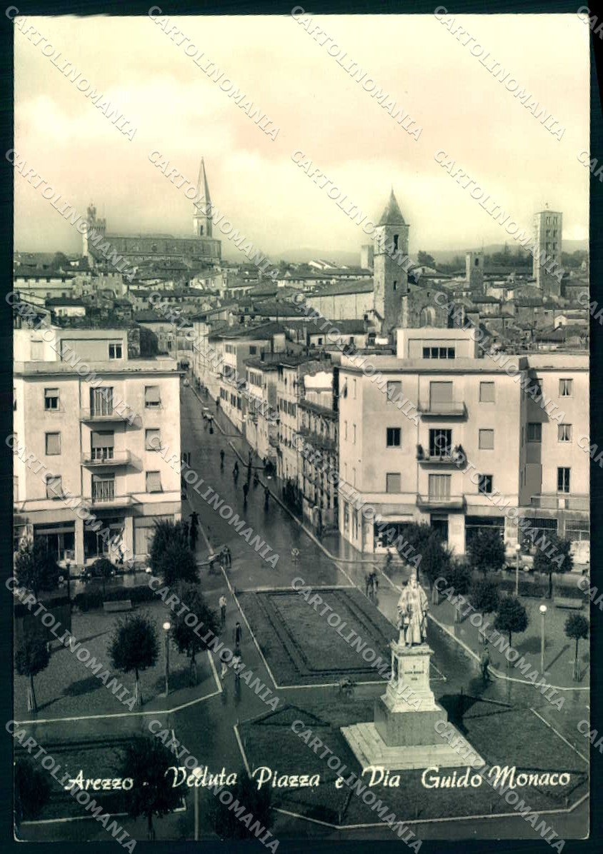Arezzo Città Veduta Piazza Via Guido Monaco Foto FG cartolina JK0236 – fronte