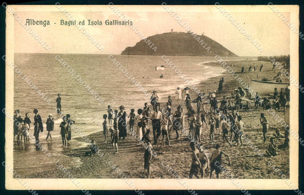 Savona Albenga Isola Gallinaria Spiaggia cartolina JK0245 – fronte