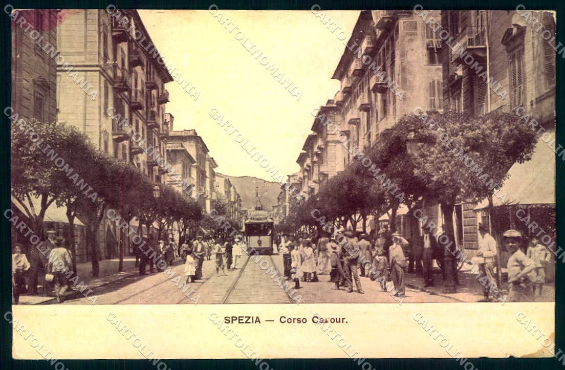 La Spezia Città Tram Corso Cavour STRAPPINO cartolina JK0254 – fronte