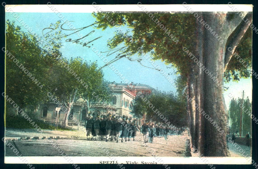 La Spezia Città Banda Militare Viale Savoia cartolina JK0256 – fronte