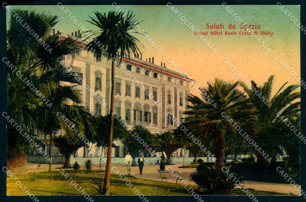 La Spezia Città Grand Hotel Reale Croce di Malta saluti da cartolina JK0266 – fronte