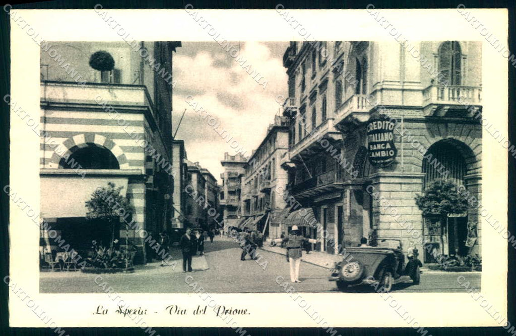 La Spezia Città Banca Credito Italiano Via del Prione Vigile cartolina JK0270 – fronte