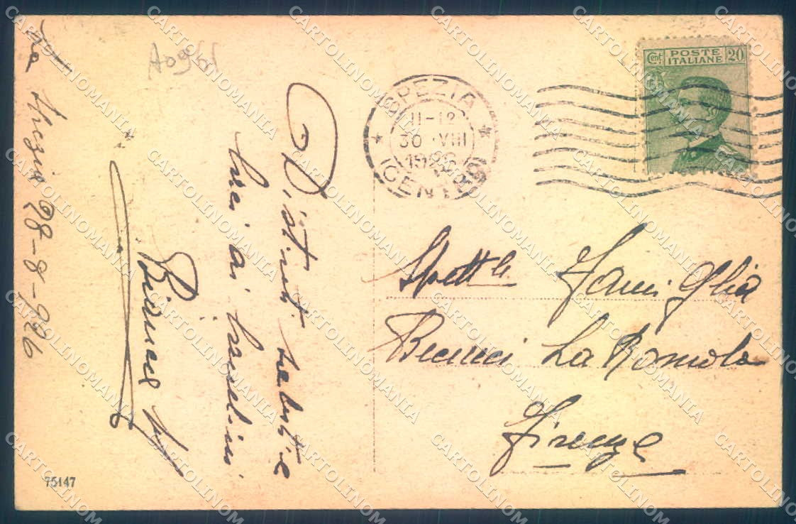 La Spezia Città Via Lazzaro Spallanzani PIEGA ANGOLO cartolina JK0272 – retro