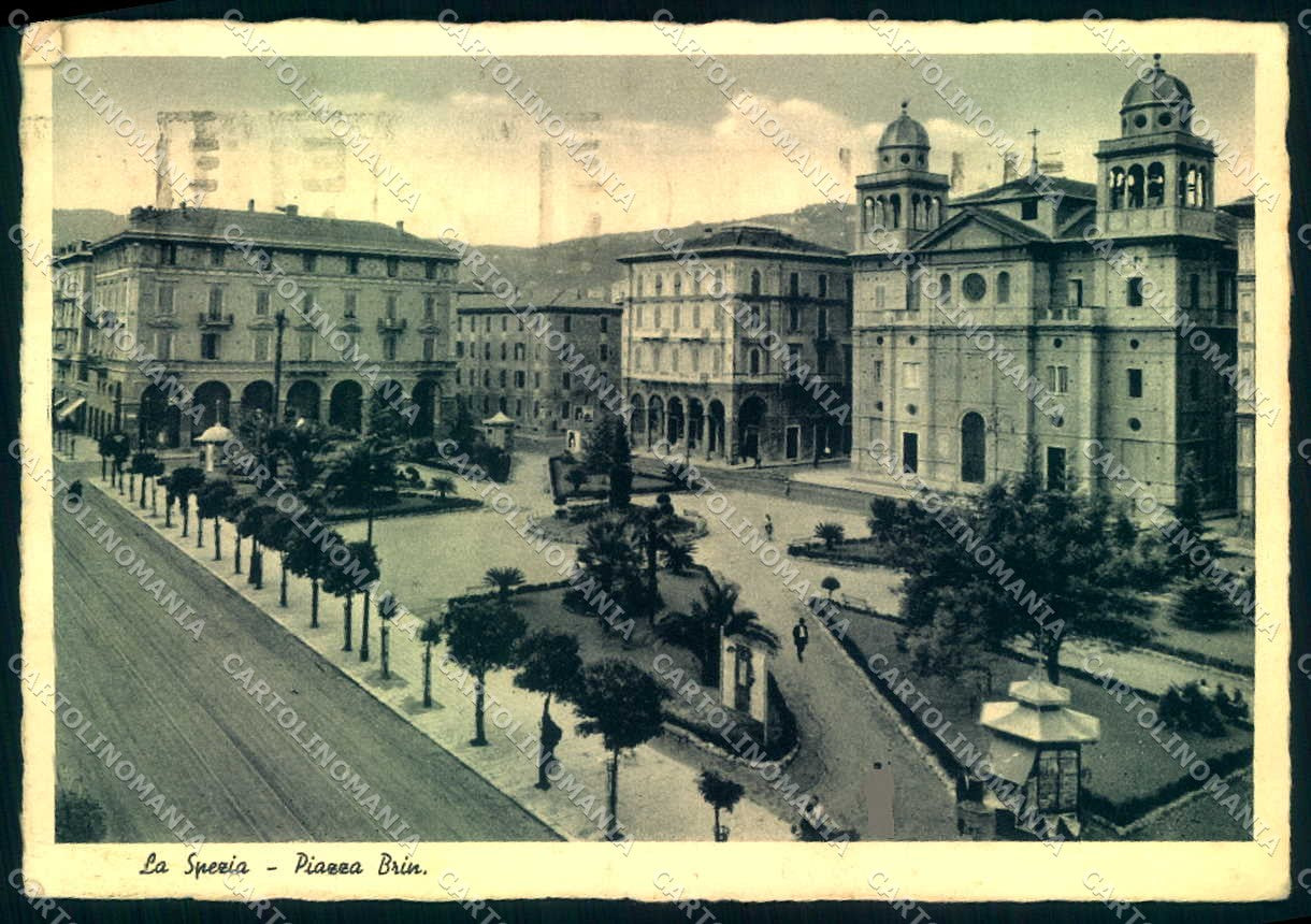 La Spezia Città Piazza Brin Chiesa FG cartolina JK0276 – fronte