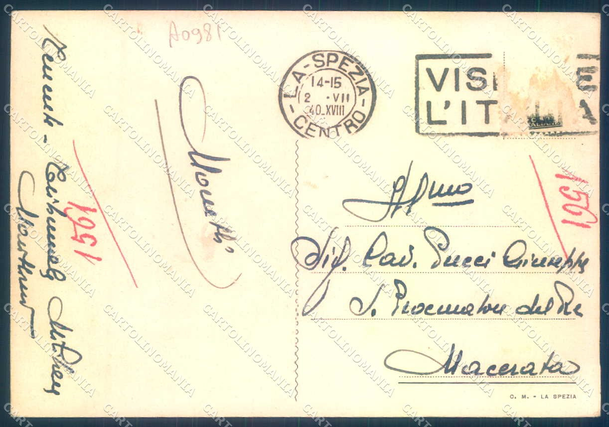 La Spezia Città Piazza Verdi FG cartolina JK0278 – retro