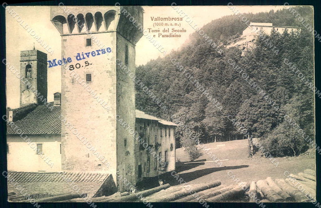 Firenze Vallombrosa Torre del Secolo Modiano 30543 SCOLLATA cartolina JK0284 – fronte