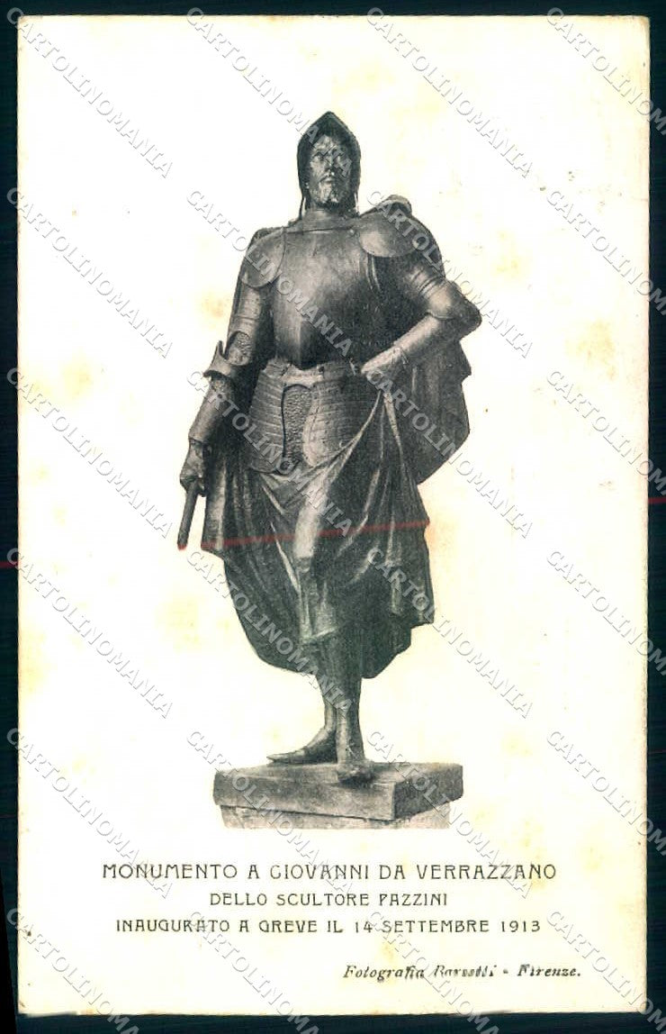 Firenze Greve in Chianti Monumento Giovanni da Verrazzano cartolina JK0305 – fronte