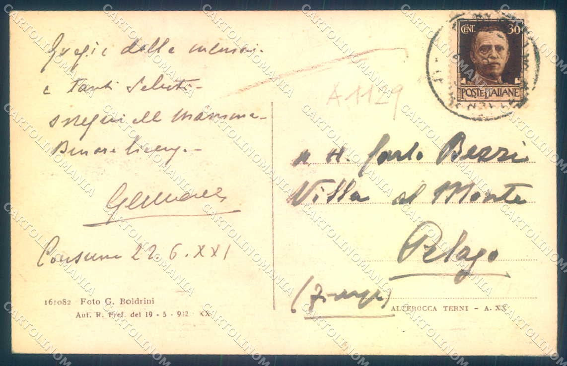Firenze Consuma Alterocca 161082 cartolina JK0315 – retro