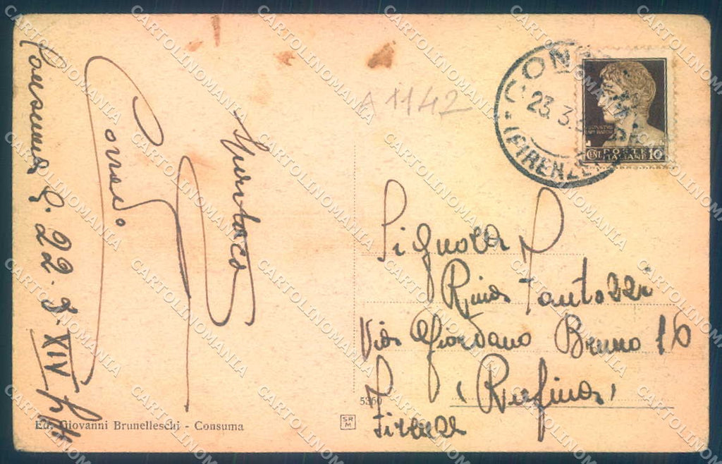 Firenze Consuma cartolina JK0321 – retro