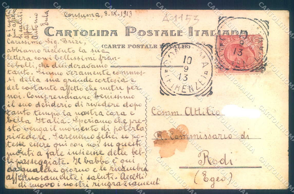 Firenze Consuma cartolina JK0325 – retro