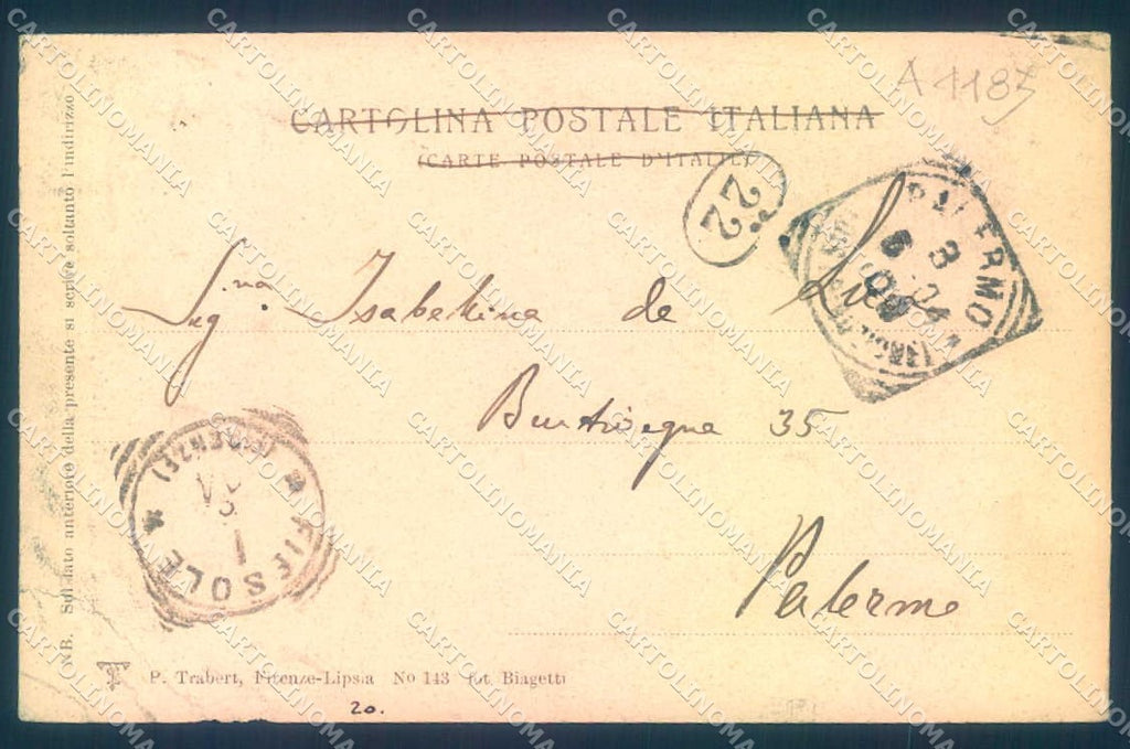 Firenze Fiesole Trabert 143 ABRASA cartolina JK0332 – retro