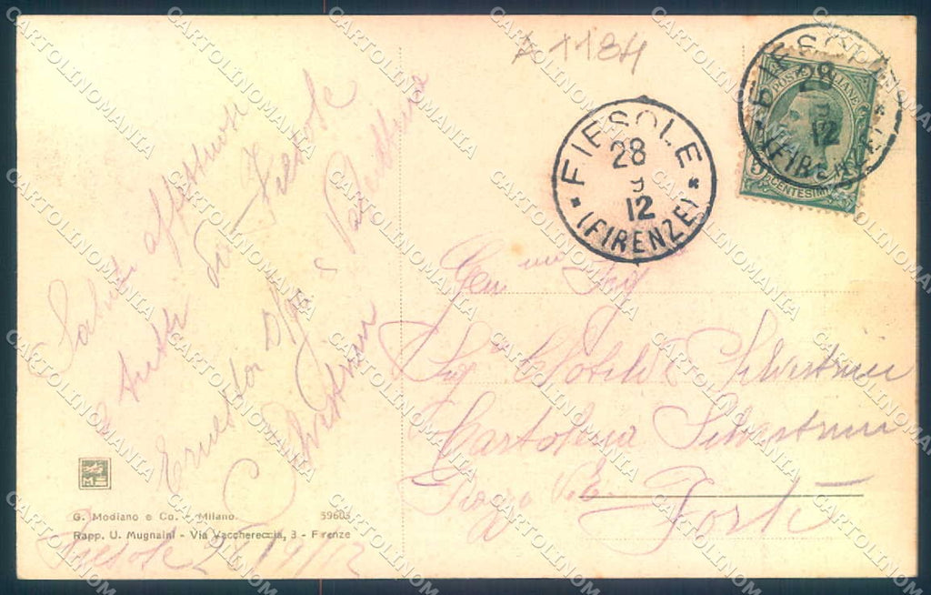 Firenze Fiesole Cattedrale Piazza Mino Modiano 59605 cartolina JK0333 – retro