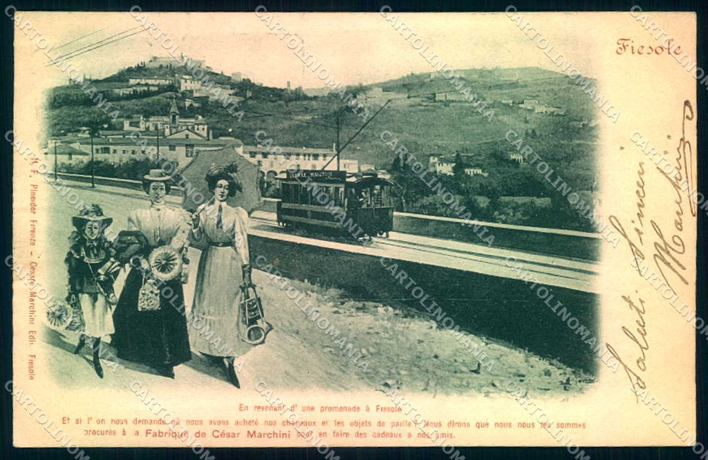 Firenze Fiesole Tram Pineider cartolina JK0337 – fronte
