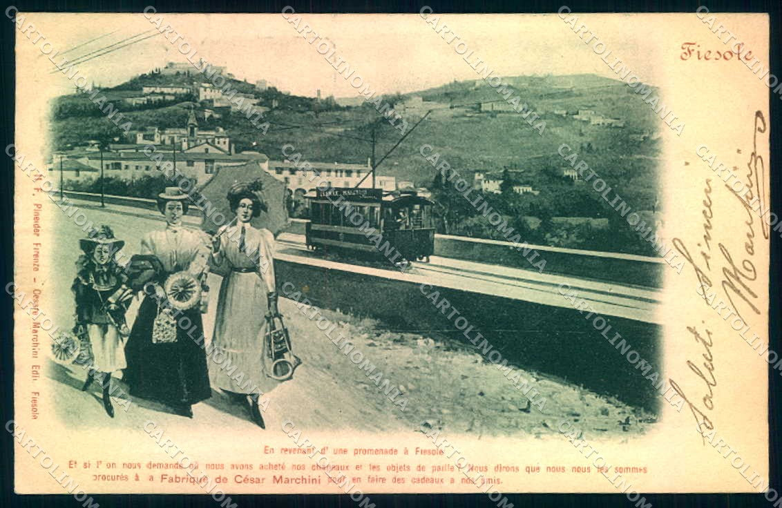 Firenze Fiesole Tram Pineider cartolina JK0337 – fronte