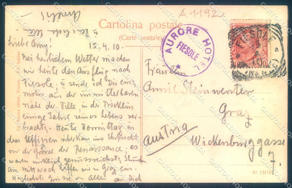 Firenze Fiesole cartolina JK0339 – retro