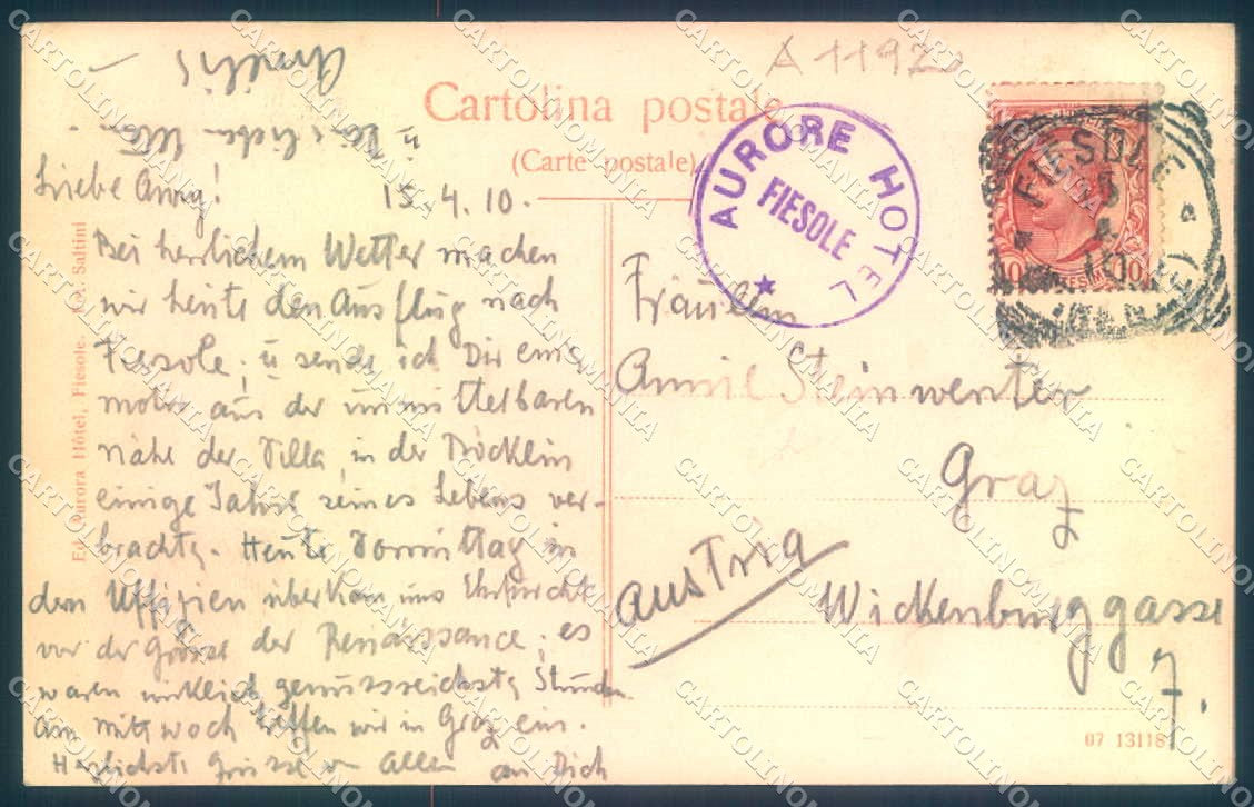 Firenze Fiesole cartolina JK0339 – retro