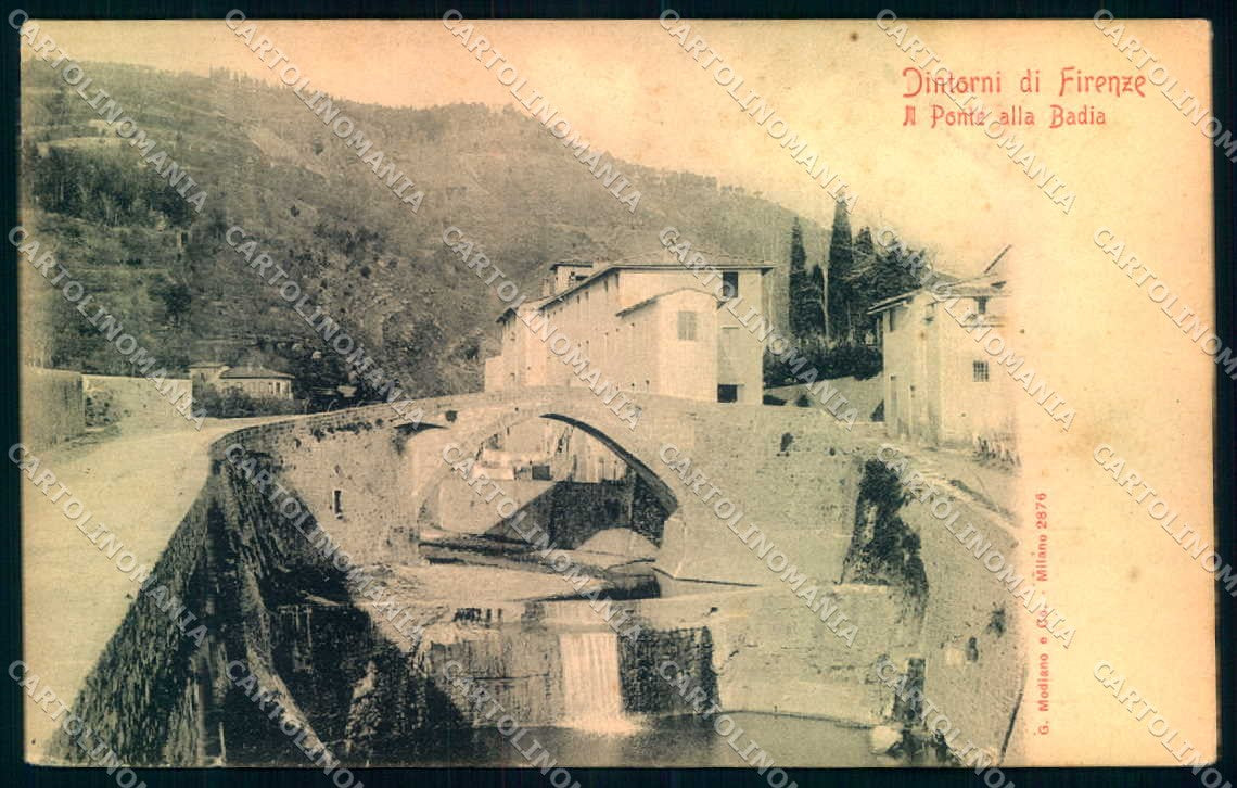 Firenze Fiesole Ponte alla Badia Modiano 2876 cartolina JK0350 – fronte