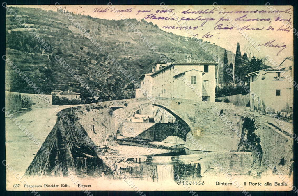 Firenze Fiesole Ponte alla Badia Pineider 637 cartolina JK0352 – fronte