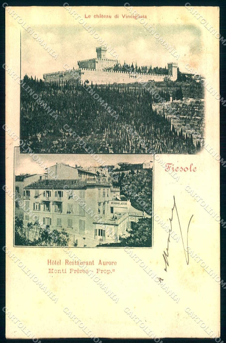 Firenze Fiesole Castello di Vincigliata Hotel Aurore cartolina JK0353 – fronte
