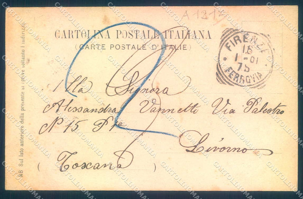 Firenze Fiesole Chiesa Montesenario Hotel Aurore cartolina JK0354 – retro