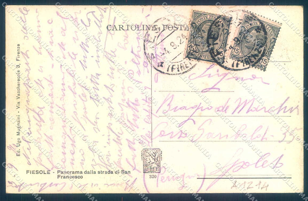 Firenze Fiesole cartolina JK0355 – retro