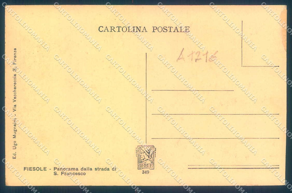 Firenze Fiesole cartolina JK0357 – retro