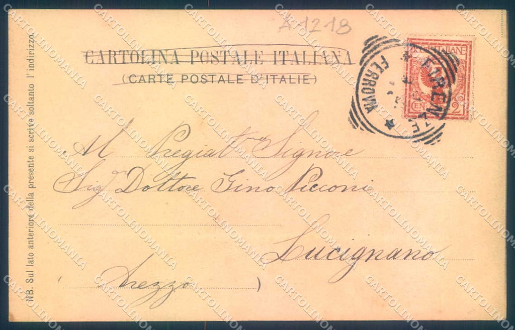 Firenze Fiesole Tram Veduta da San Domenico Pineider cartolina JK0359 – retro