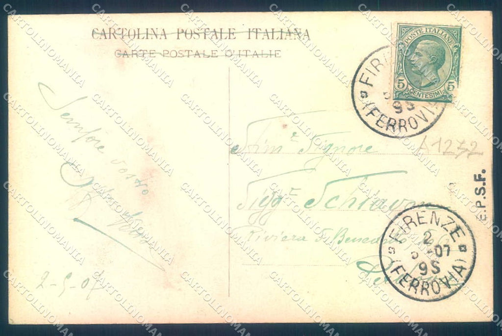 Firenze Fiesole Veduta da San Domenico PIEGA cartolina JK0364 – retro