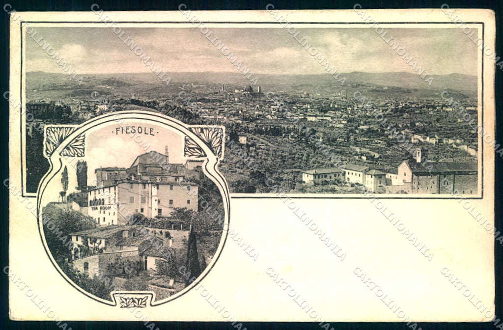 Firenze Fiesole Tea Room Salita San Francesco PIEGA cartolina JK0367 – fronte