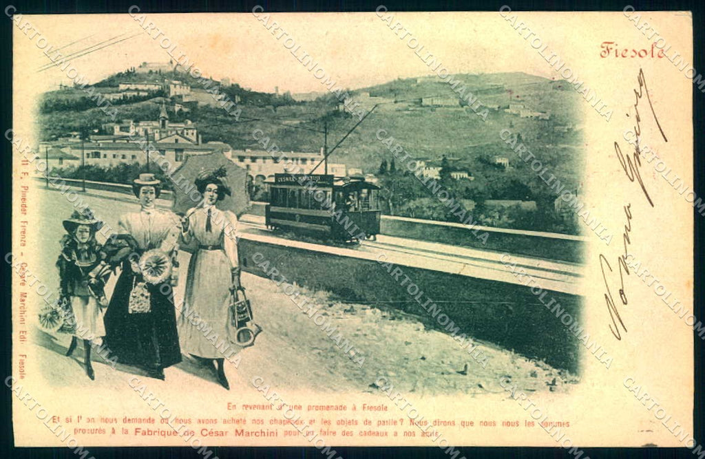 Firenze Fiesole Tram Pineider cartolina JK0371 – fronte
