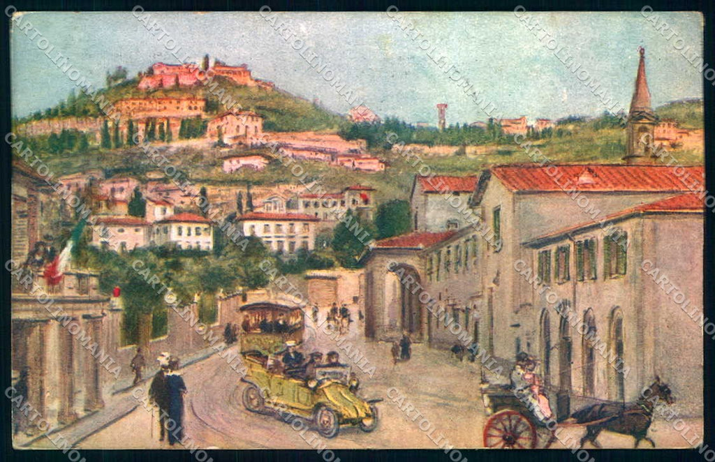 Firenze Fiesole Tram Carrozza Cavallo cartolina JK0373 – fronte