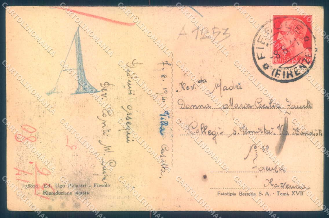 Firenze Fiesole Palazzo Podestarile cartolina JK0381 – retro