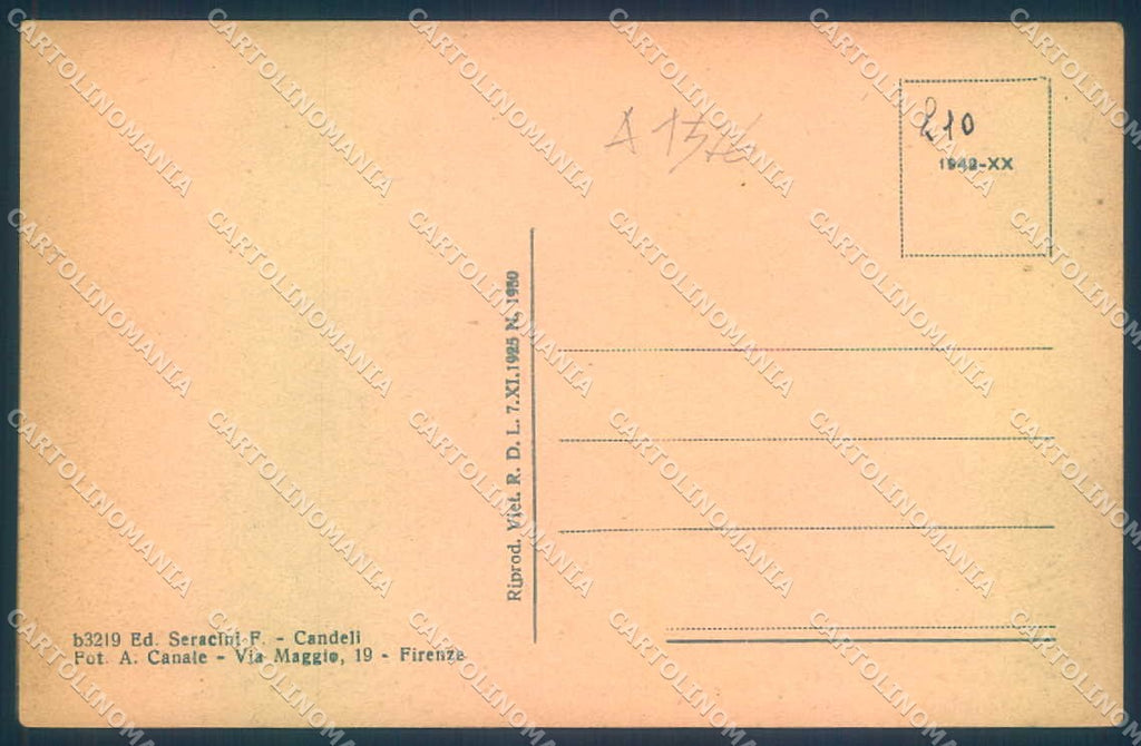 Firenze Candeli cartolina JK0402 – retro