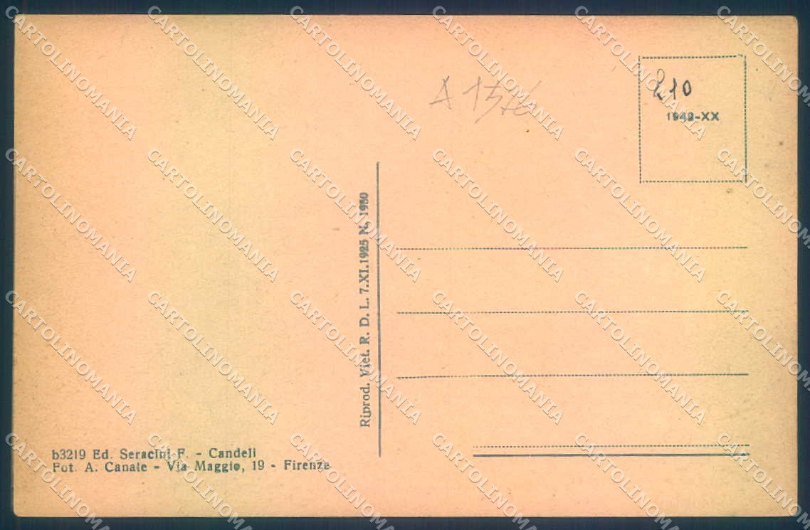 Firenze Candeli cartolina JK0402 – retro